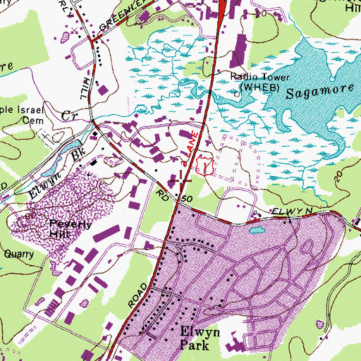 Topographic Map of Lafayette Plaza Shopping Center, NH