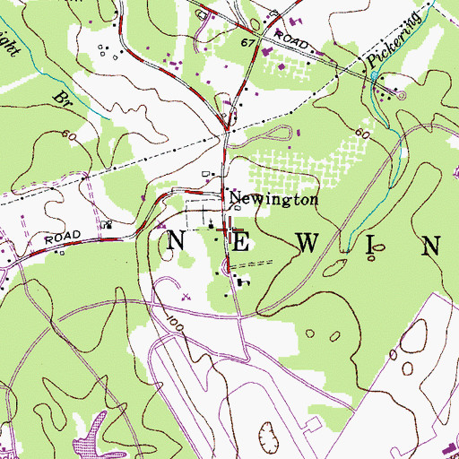 Topographic Map of Langdon Library, NH
