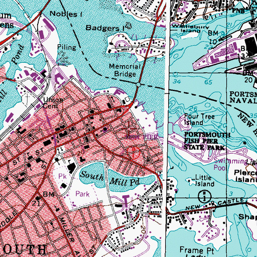 Topographic Map of Liberty Gardens, NH