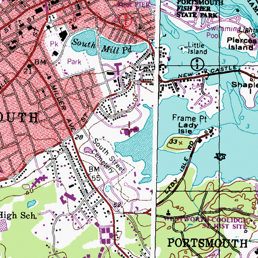 Topographic Map of Little Harbour School, NH