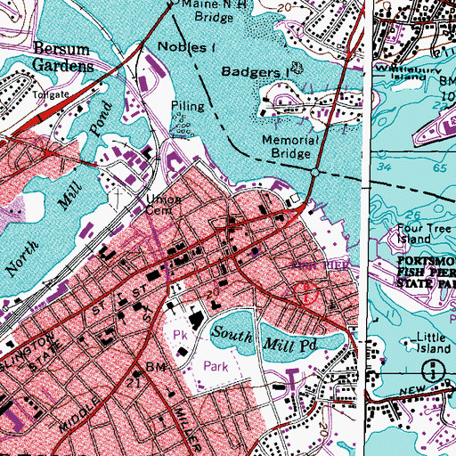 Topographic Map of Market Square, NH