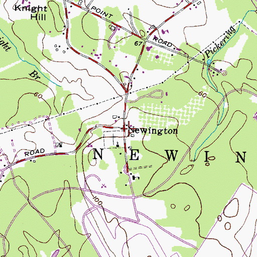Topographic Map of Newington Center Historic District, NH