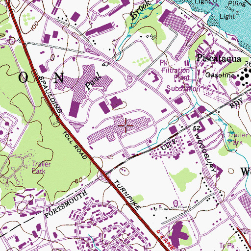 Topographic Map of Newington Mall Shopping Center, NH