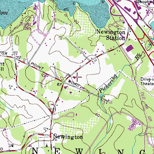 Topographic Map of Newington Public School, NH