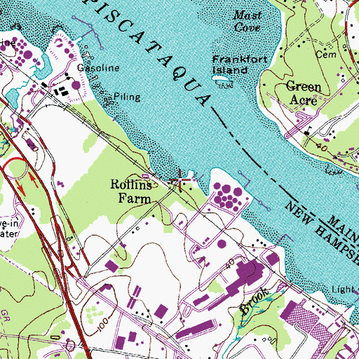 Topographic Map of Newington Town Landing, NH