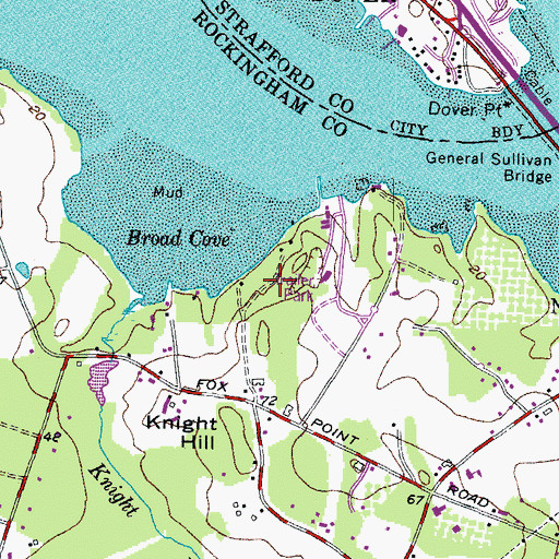 Topographic Map of Newington Town Park, NH