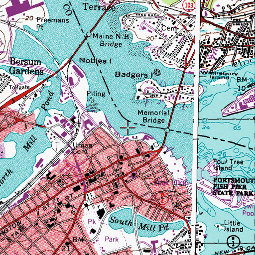 Topographic Map of Old Harbour, NH