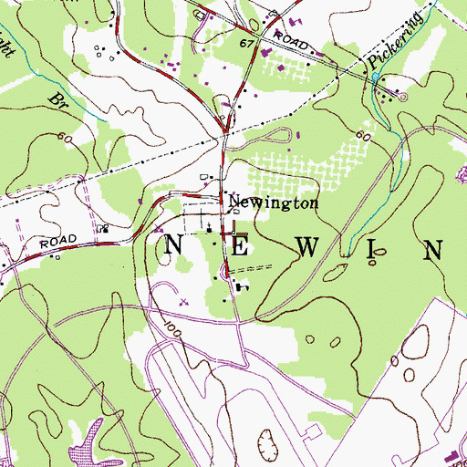 Topographic Map of Old Parsonage Museum, NH