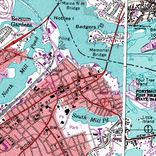 Topographic Map of Portsmouth Athenaeum, NH