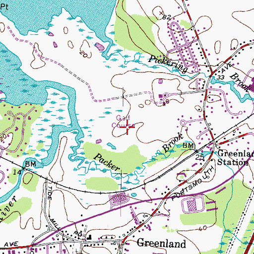 Topographic Map of Portsmouth Country Club, NH