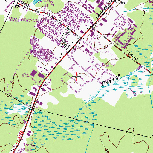 Topographic Map of Portsmouth Mobile Homes, NH