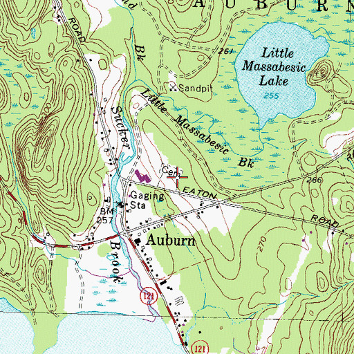 Topographic Map of Auburn Cemetery, NH