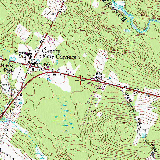 Topographic Map of Candia Post Office, NH