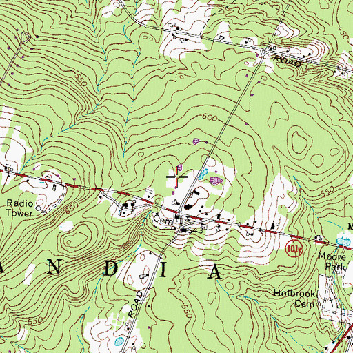 Topographic Map of Charmingfare Links, NH