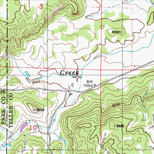 Topographic Map of Left Hand Creek, CO