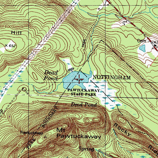 Topographic Map of Dead Pond, NH