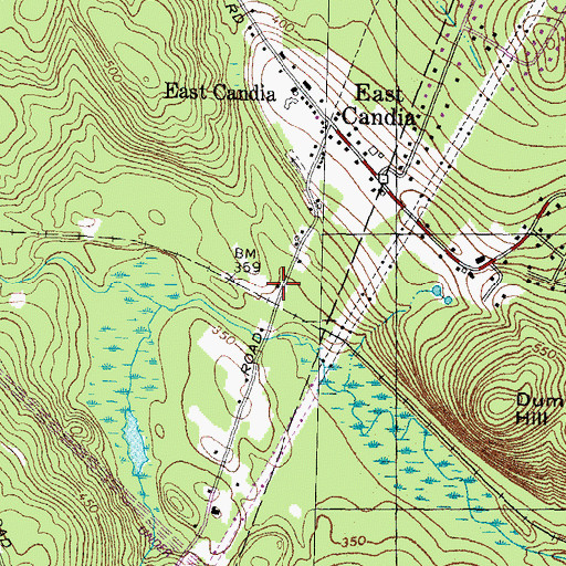 Topographic Map of East Candia Railroad Station, NH