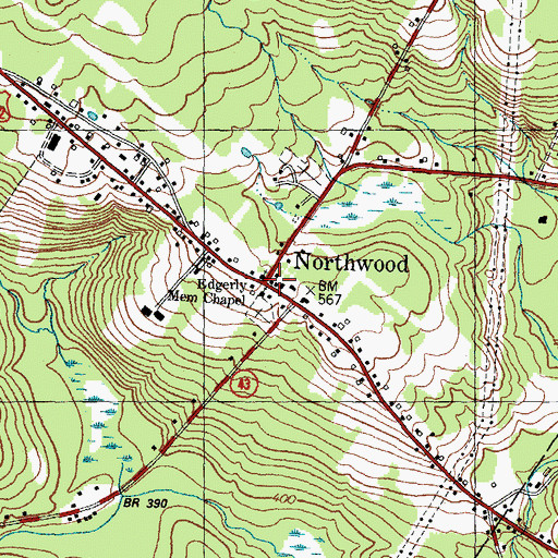 Topographic Map of Edgerly Memorial Chapel, NH