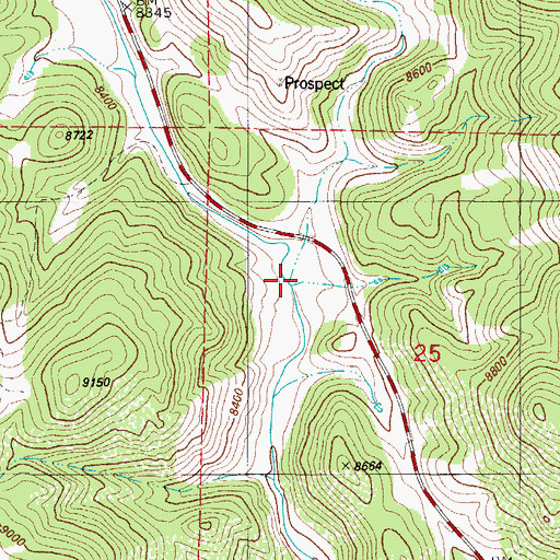 Topographic Map of Louis Gulch, CO