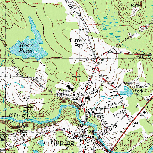 Topographic Map of Epping Elementary School, NH