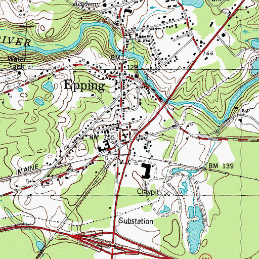 Topographic Map of Epping Post Office, NH
