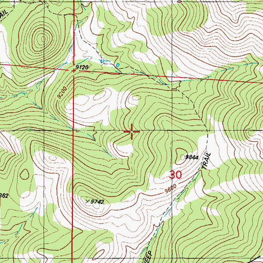 Topographic Map of Big Baldy Mountain, CO