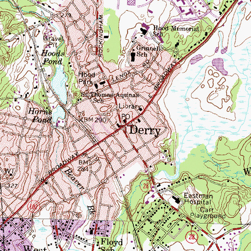Topographic Map of First Baptist Church, NH
