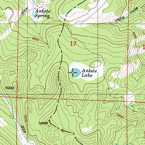 Topographic Map of Ankele Lake, CO