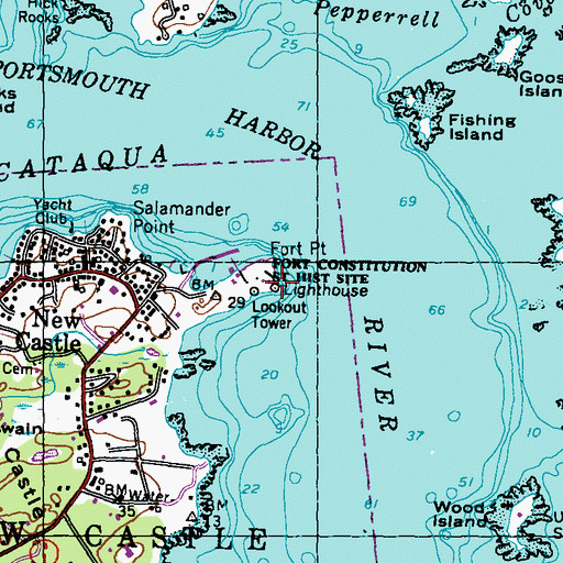 Topographic Map of Fort Point Light, NH