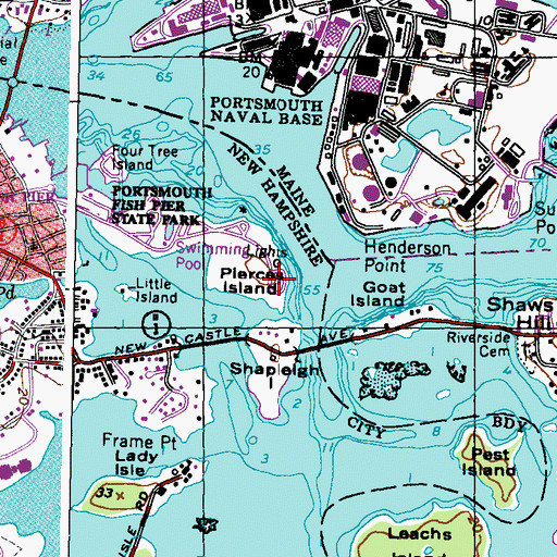 Topographic Map of Fort Washington (historical), NH