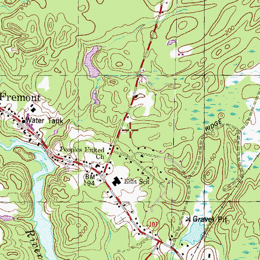 Topographic Map of Fremont Post Office, NH