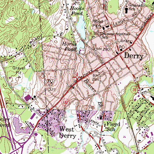 Topographic Map of Greater Derry Chamber of Commerce, NH