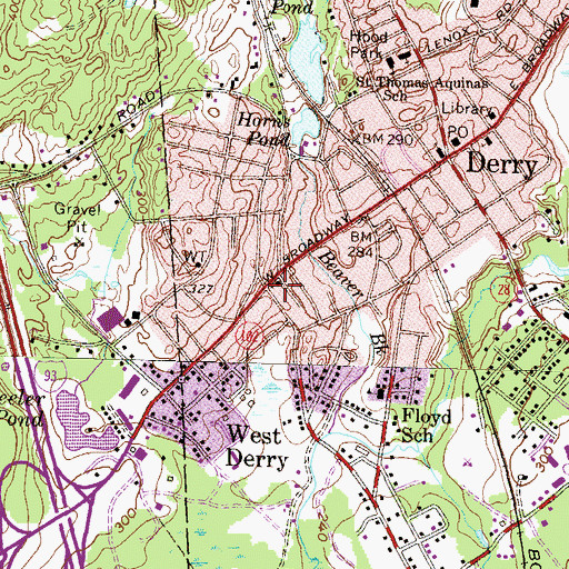 Topographic Map of Greater Derry Church of Christ, NH