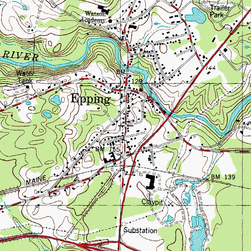 Topographic Map of Harvey-Mitchell Memorial Library, NH