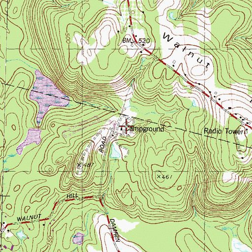 Topographic Map of Hidden Valley Campground, NH