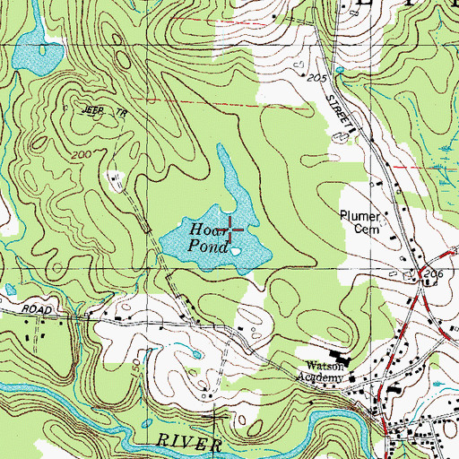Topographic Map of Hoar Pond, NH