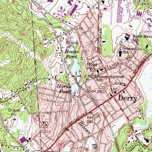 Topographic Map of Hood Park, NH