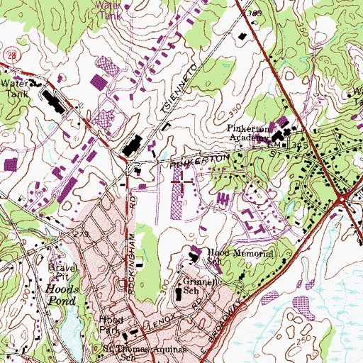 Topographic Map of Hood Shopping Plaza Shopping Center, NH