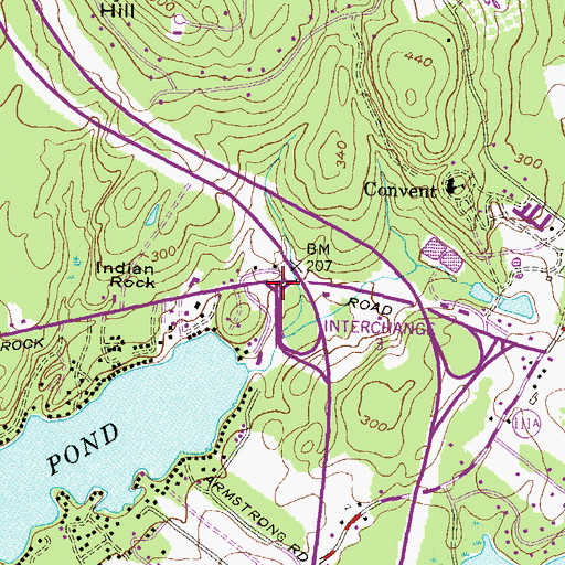Topographic Map of Interchange 3, NH