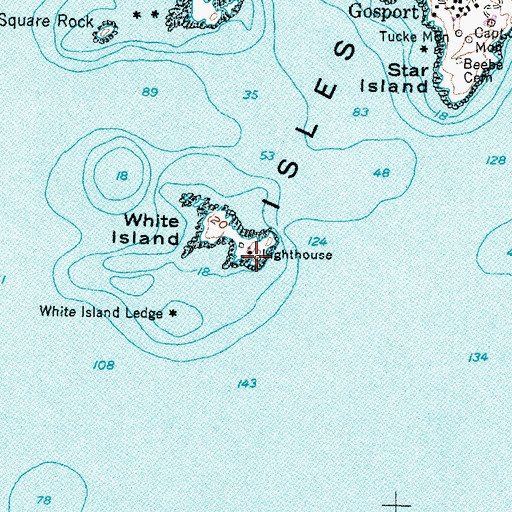 Topographic Map of Isle of Shoals Lighthouse, NH