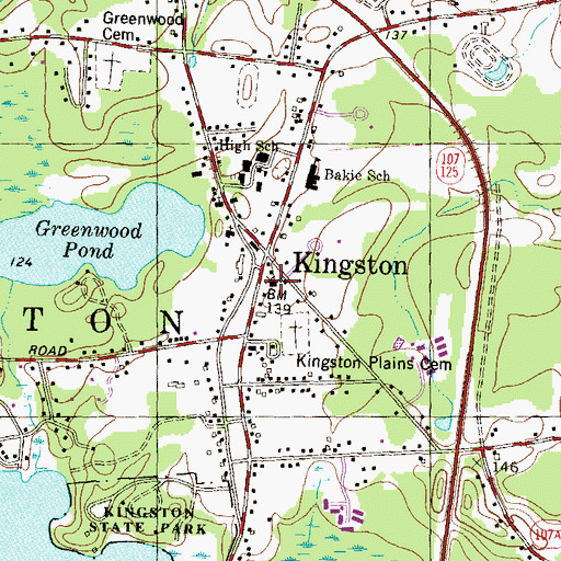 Topographic Map of Kingston Town Hall, NH