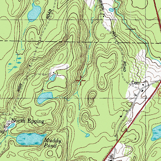 Topographic Map of Lawrence Yard Cemetery, NH