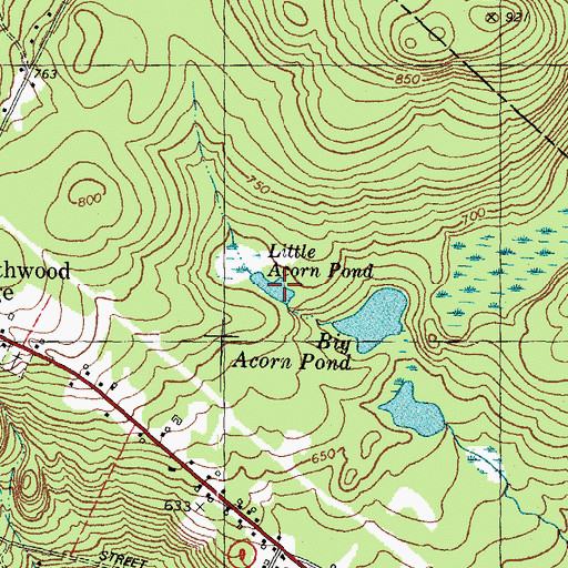 Topographic Map of Little Acorn Pond, NH