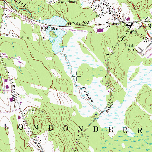 Topographic Map of Little Cohas Marsh, NH