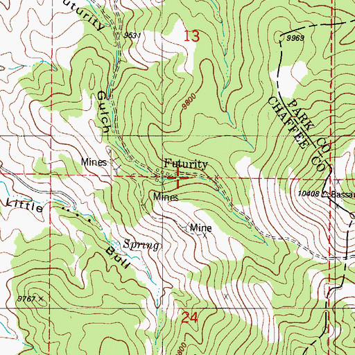 Topographic Map of Futurity, CO