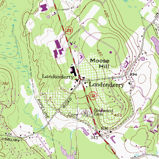 Topographic Map of Londonderry Presbyterian Church, NH
