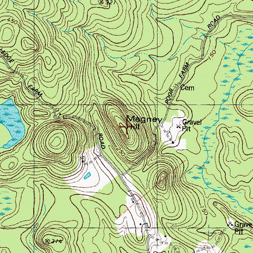 Topographic Map of Magney Hill, NH