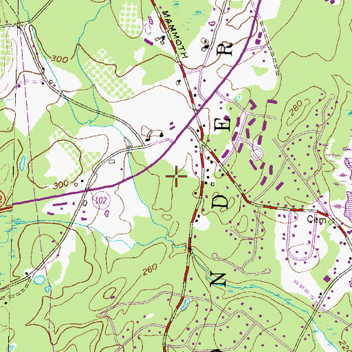 Topographic Map of Mammoth Green Golf Driving Range, NH