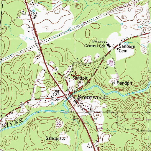 Topographic Map of Mary E Bartlett Memorial Library, NH