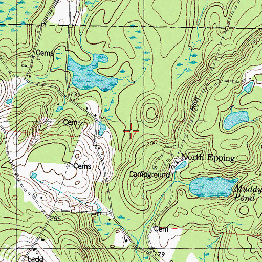 Topographic Map of Muddy Pond, NH